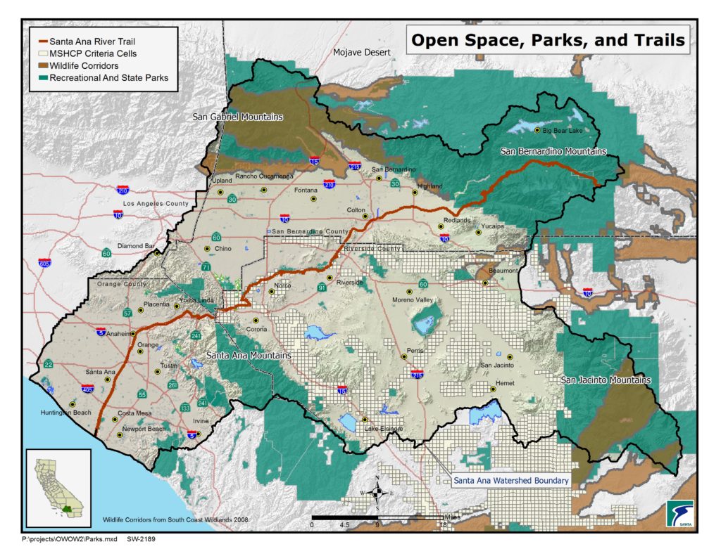 GIS map of Open Space, Parks and Trails