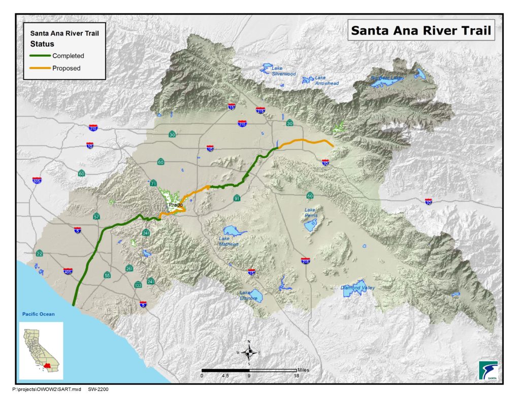 GIS map of Santa Ana River Trail